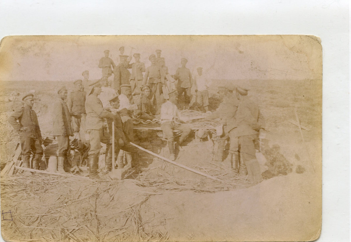 carte photo de soldats bulgares en travaux 1914-1918