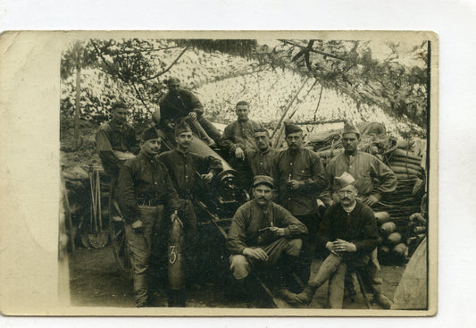 carte photo pièce de 90 camouflée secteur de Reims avril 1917 artillerie 1914-18