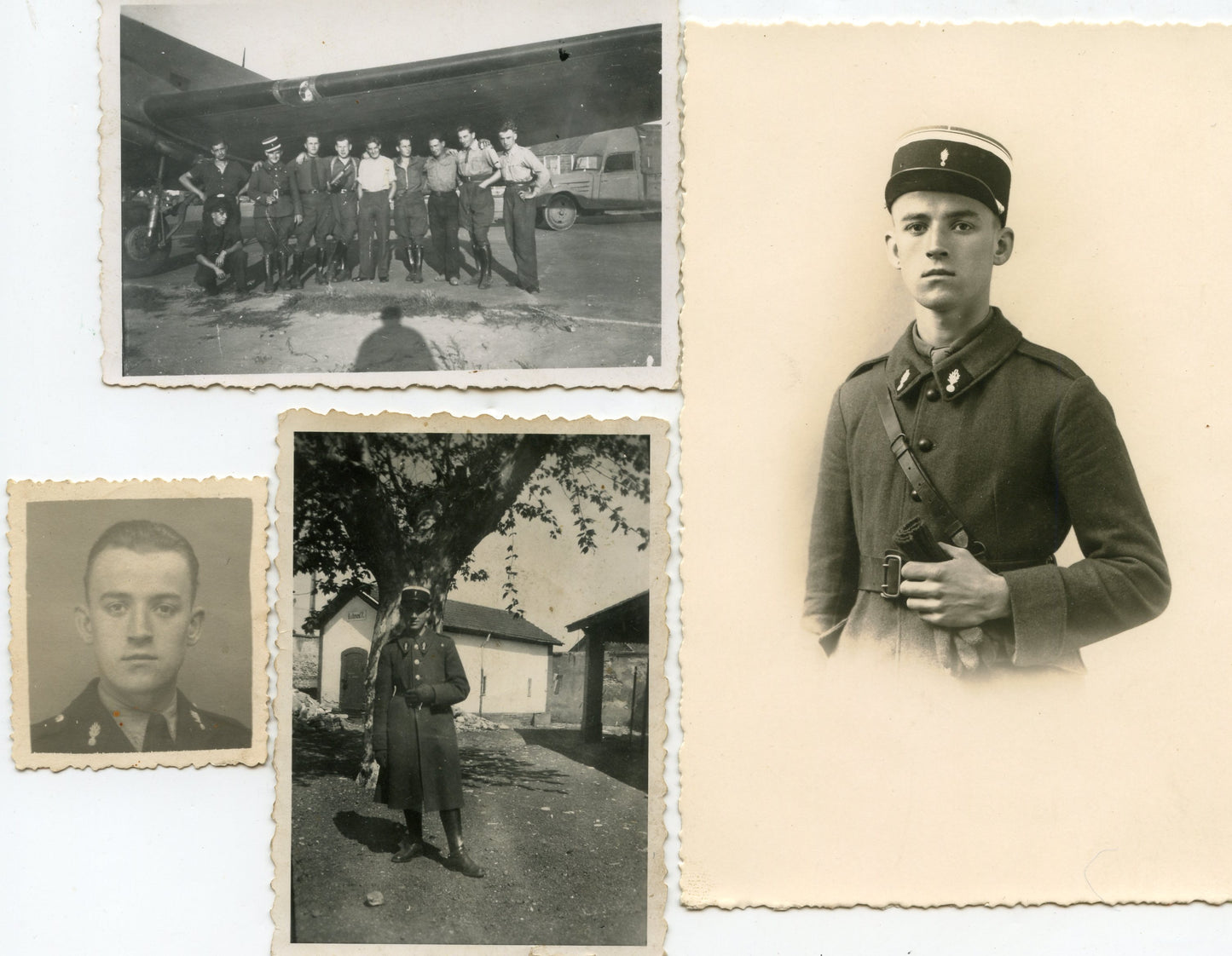 lot de 4 photos d'un gendarme 1943-1945, Etat Français