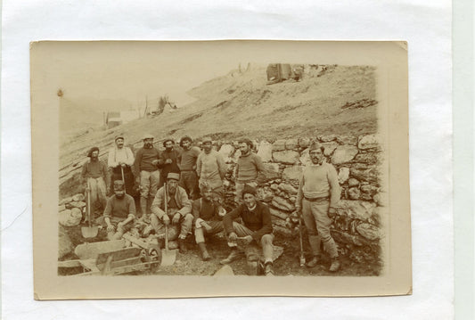 photo de poilus au travail 1914-18 11x8.5 cm