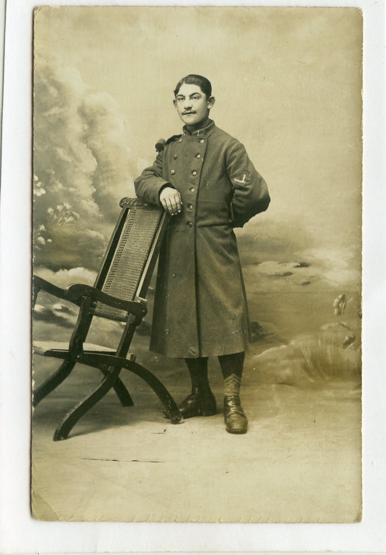 carte photo d'un chasseur du 1°BCP, brisque à l'envers ? 1914-1918