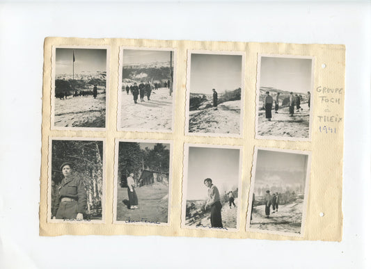 série de 8 photos chantiers de jeunesse groupe Foch Theix 1941 photos de 7,5 x 4,5 cm