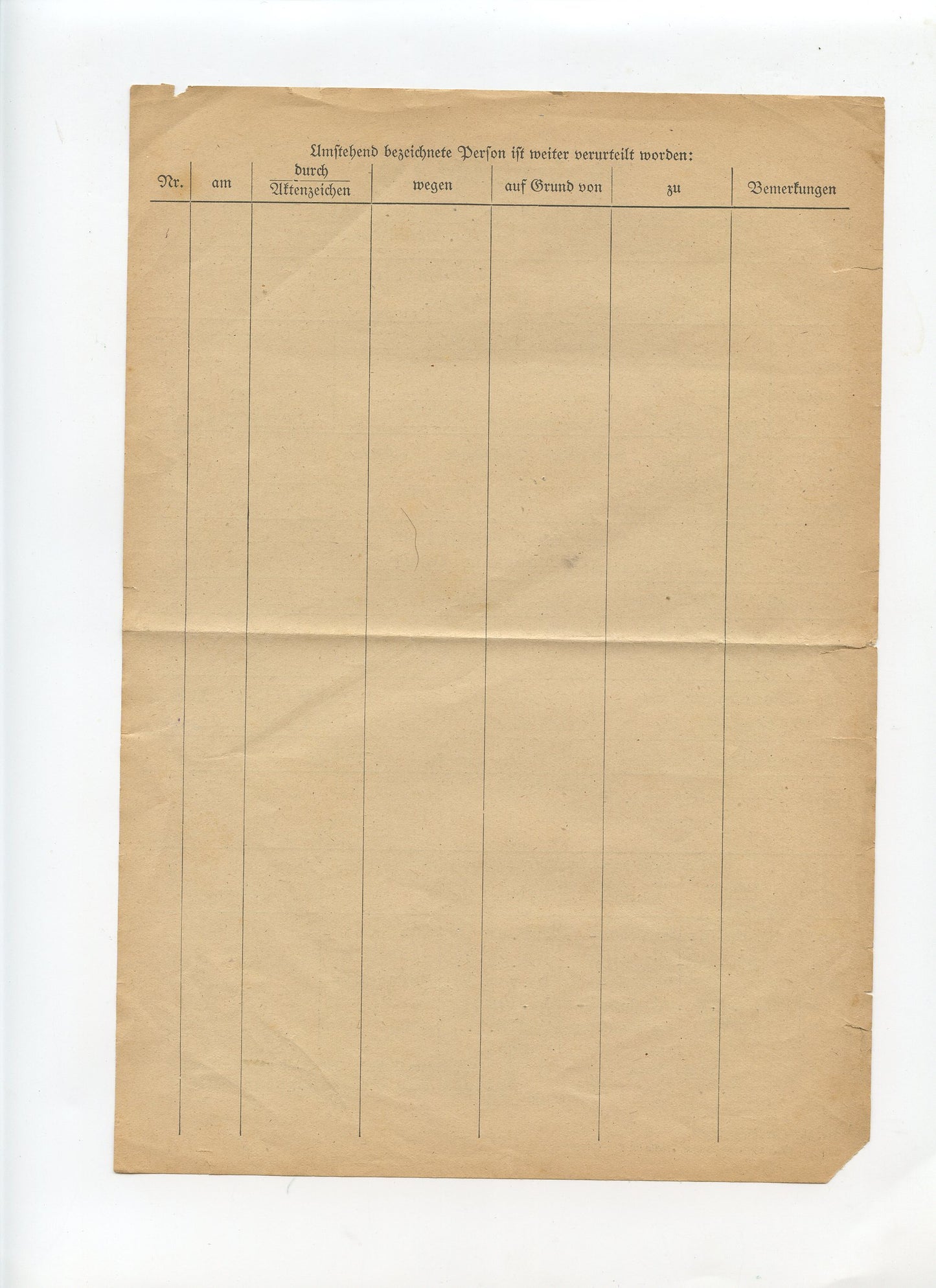 document allemand de jugement d'un français de la Marne occupation 1943