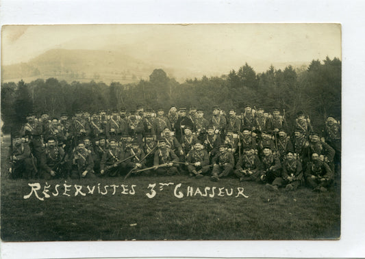 carte photo réservistes du 3° bataillon de chasseurs Saint Dié avant 1914