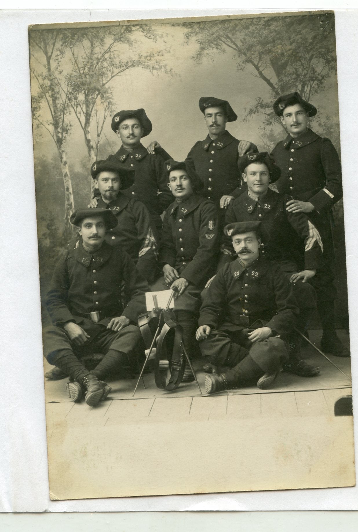 carte photo de chasseurs alpins du 22°BCA avant 1914