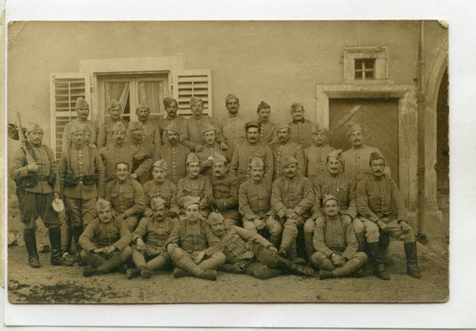 carte photo d'un groupe de cavaliers 6 au col 1914-18