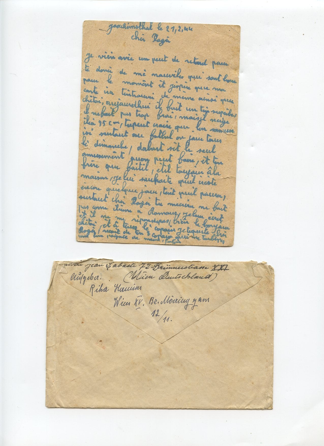 courrier et carte de correspondance d'un travailleur du STO 1944