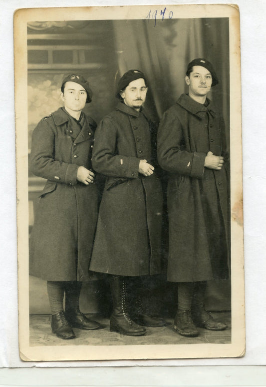 carte photo 3 soldats de la ligne Maginot 11 novembre 1939, pas de numéros