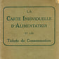fascicule la carte d'alimentation 1918, 31 pages