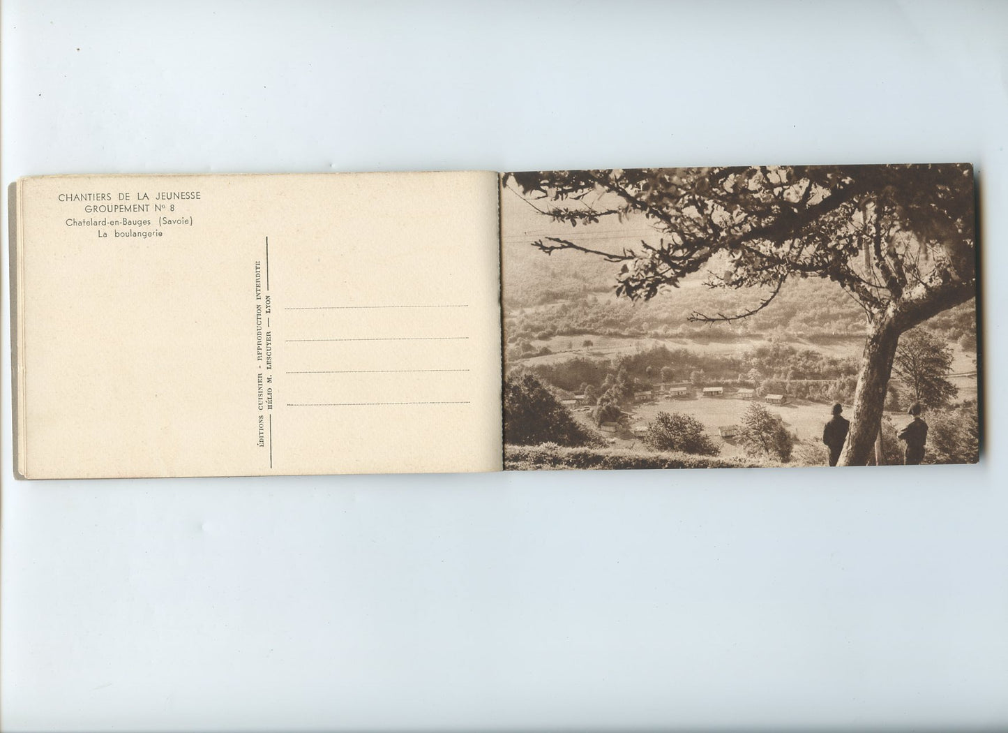carnet de 12 cartes postales chantiers de jeunesse groupement 8 Chatelard en Bauges Savoie