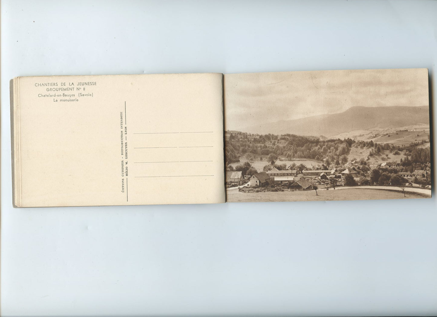 carnet de 12 cartes postales chantiers de jeunesse groupement 8 Chatelard en Bauges Savoie