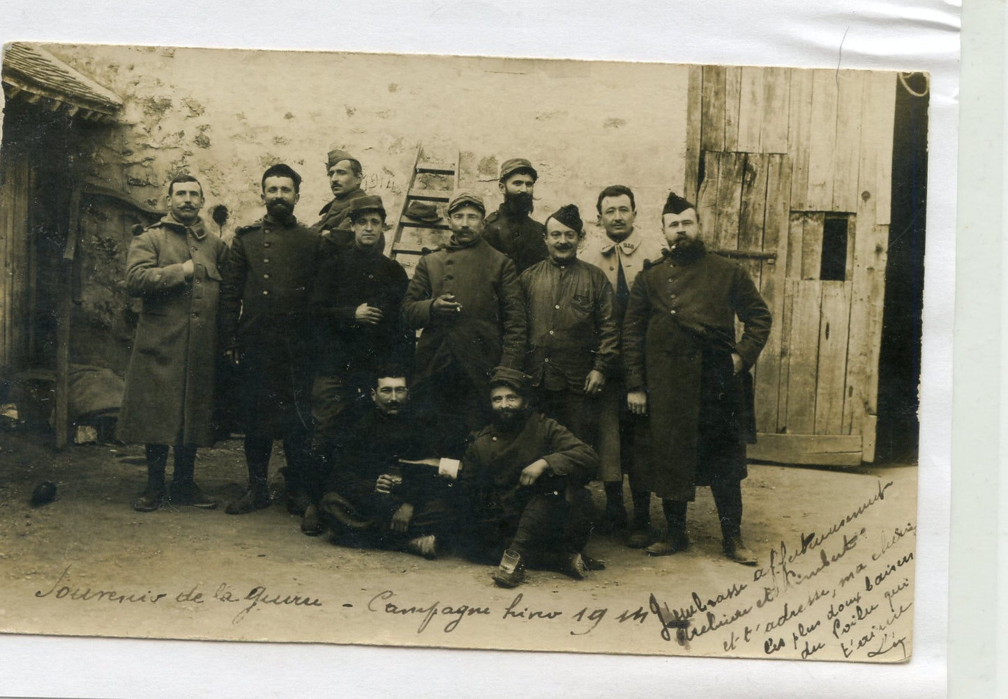 carte photo groupe de poilus du 218°RI 1914-1918