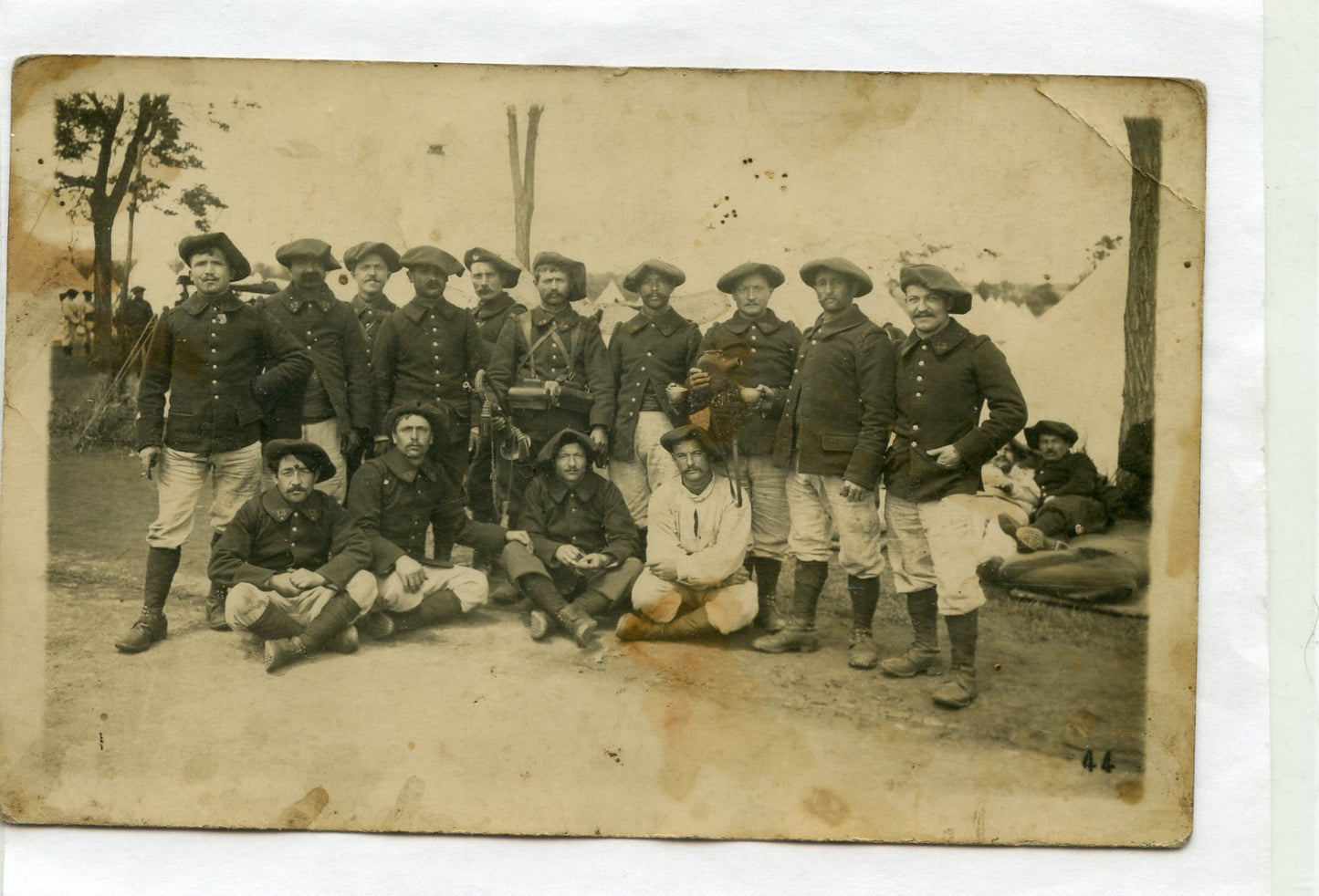 carte photo d'artilleurs de montagne avant 1914