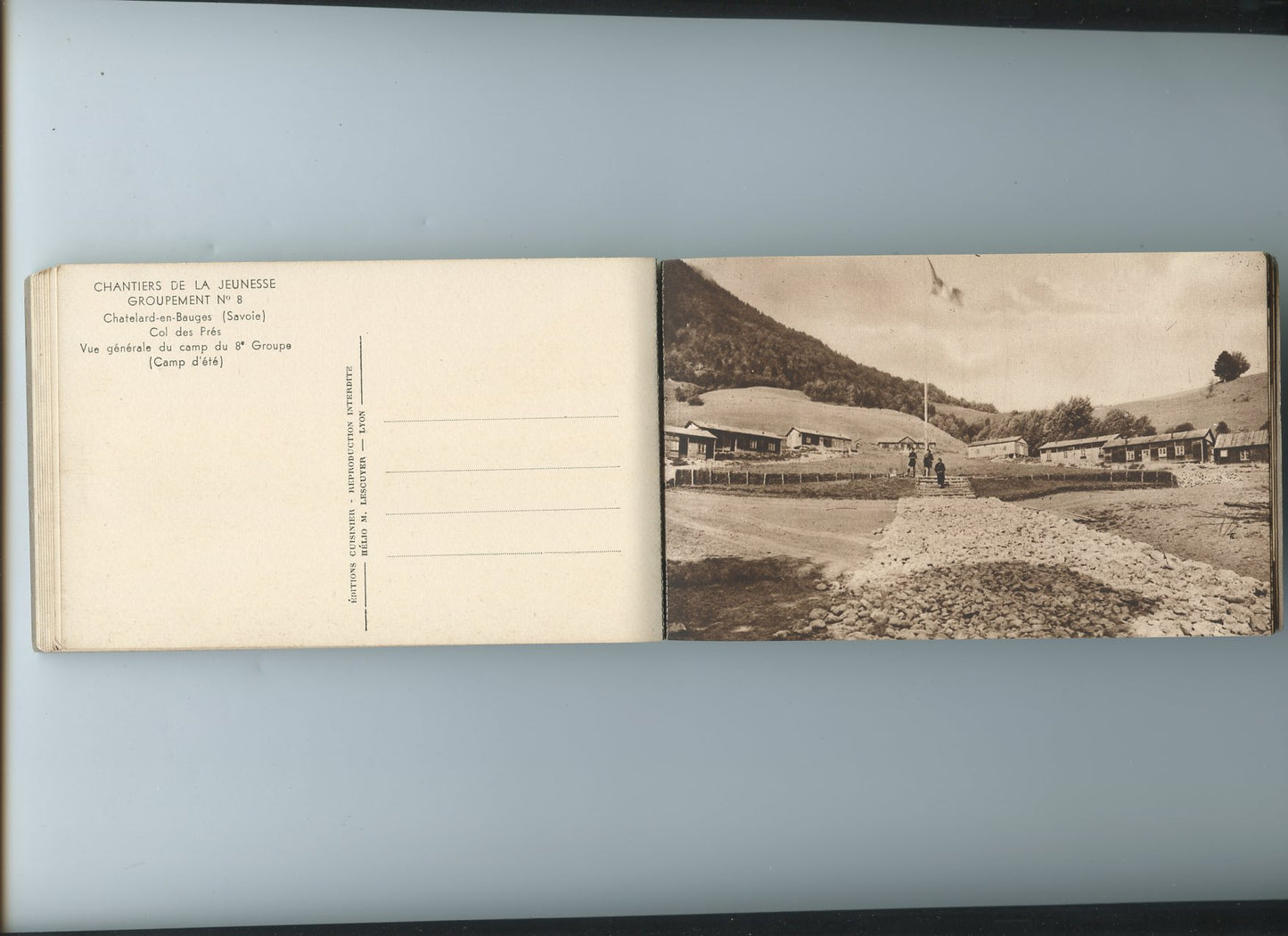carnet de 12 cartes postales chantiers de jeunesse groupement 8 Chatelard en Bauges Savoie