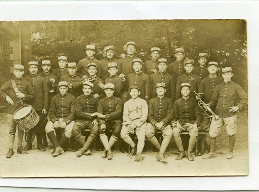 carte photo poilus musiciens du 93°RI Vendée 1914-1918