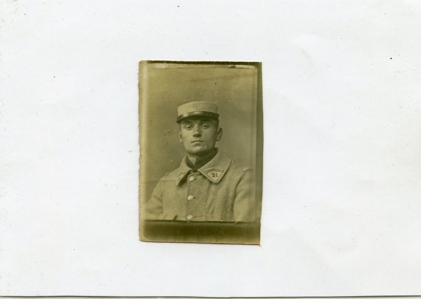 photo format carte d'identité d'un poilu du 31°RI 1914-18