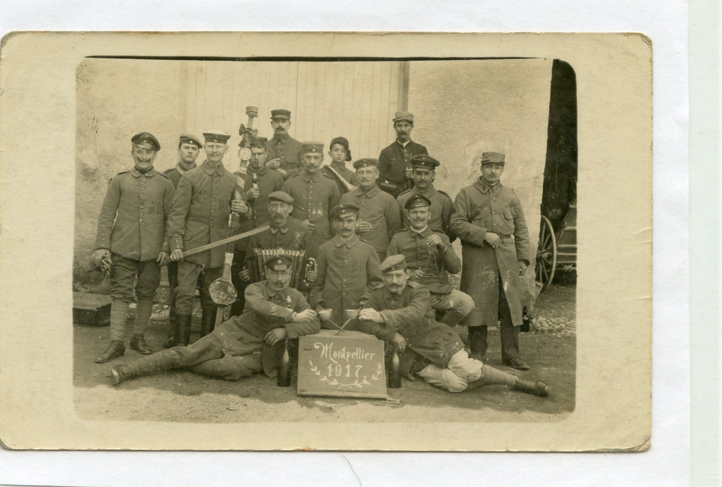 carte photo prisonniers allemands à Montpellier 1914-1918