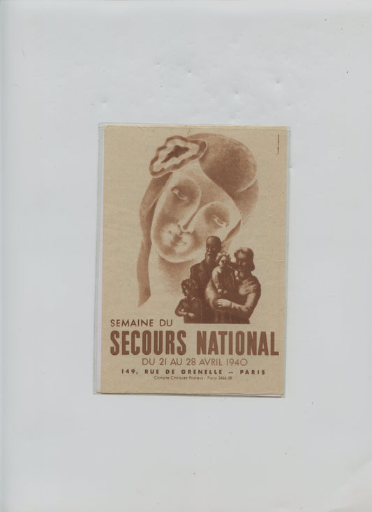 tract Etat Français semaine du secours national  1940