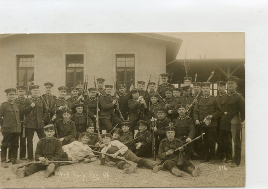 carte photo d'une section de soldats allemands de l'IR 96 1914-1918