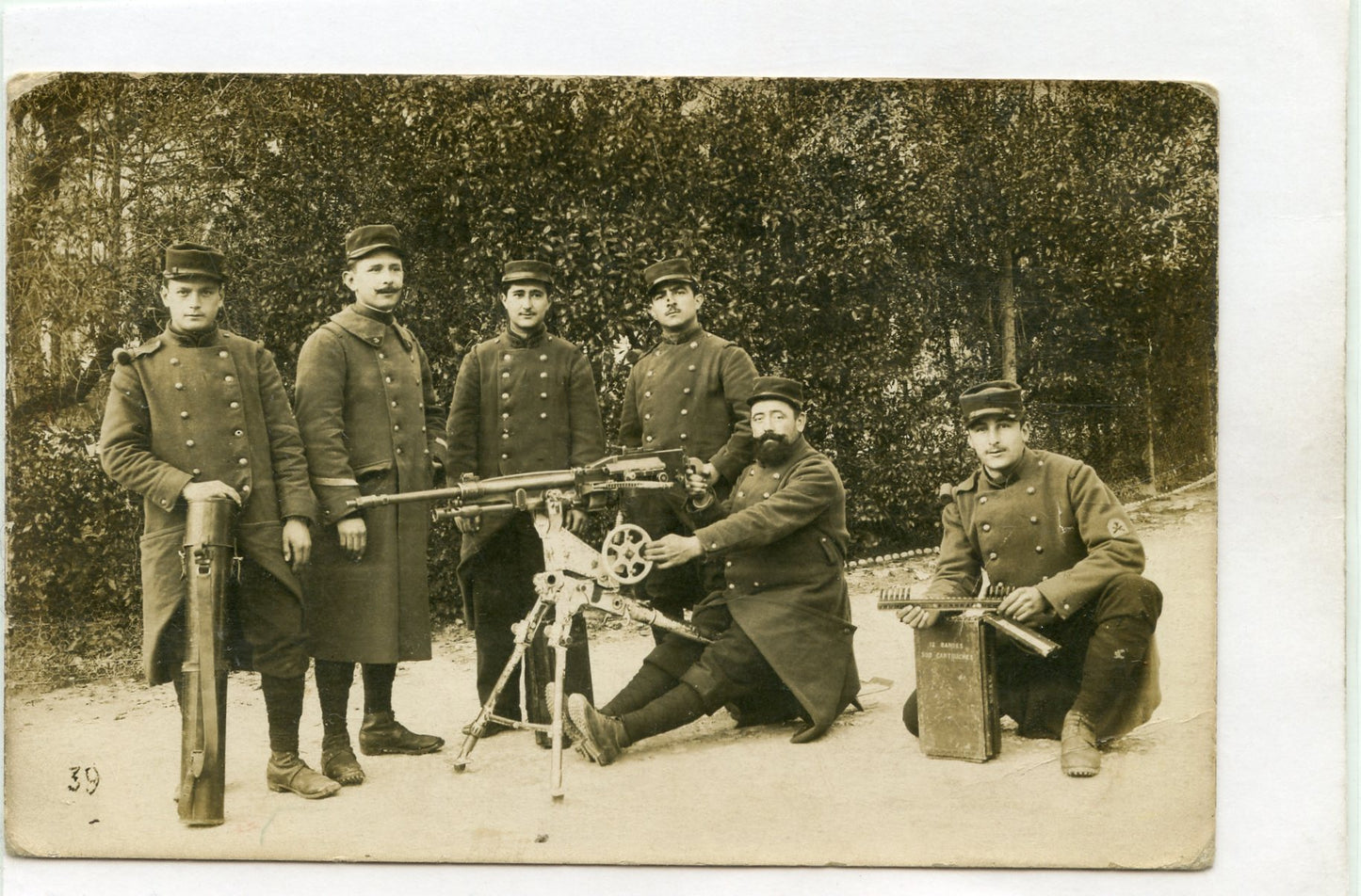 carte photo mitrailleurs du 3°RIA avec saint Etienne Nice 1915