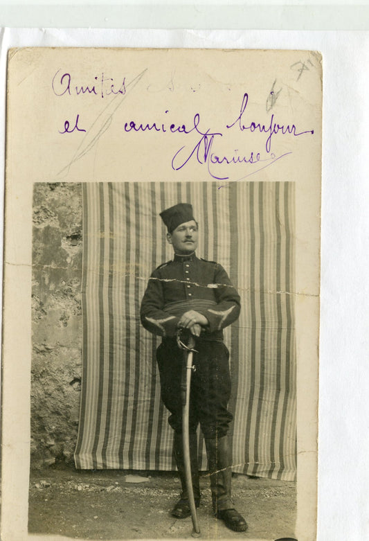 carte photo d'un chasseur d'Afrique avant 1914