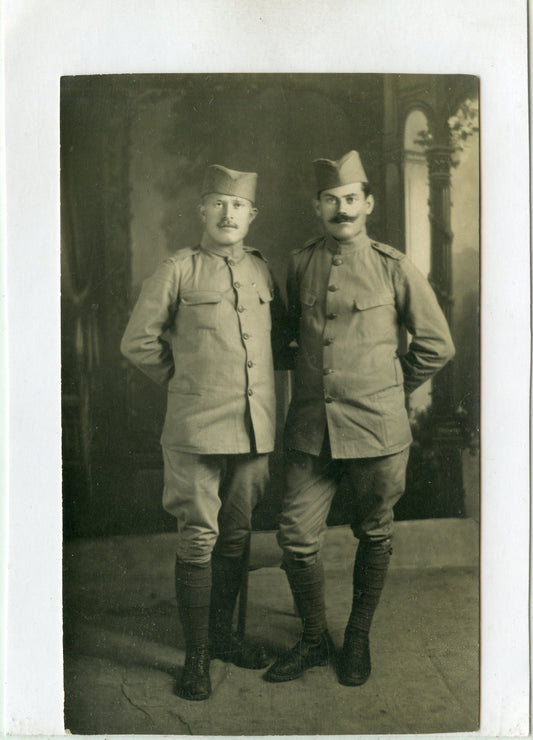 carte photo de 2 soldats serbes en France en 1918