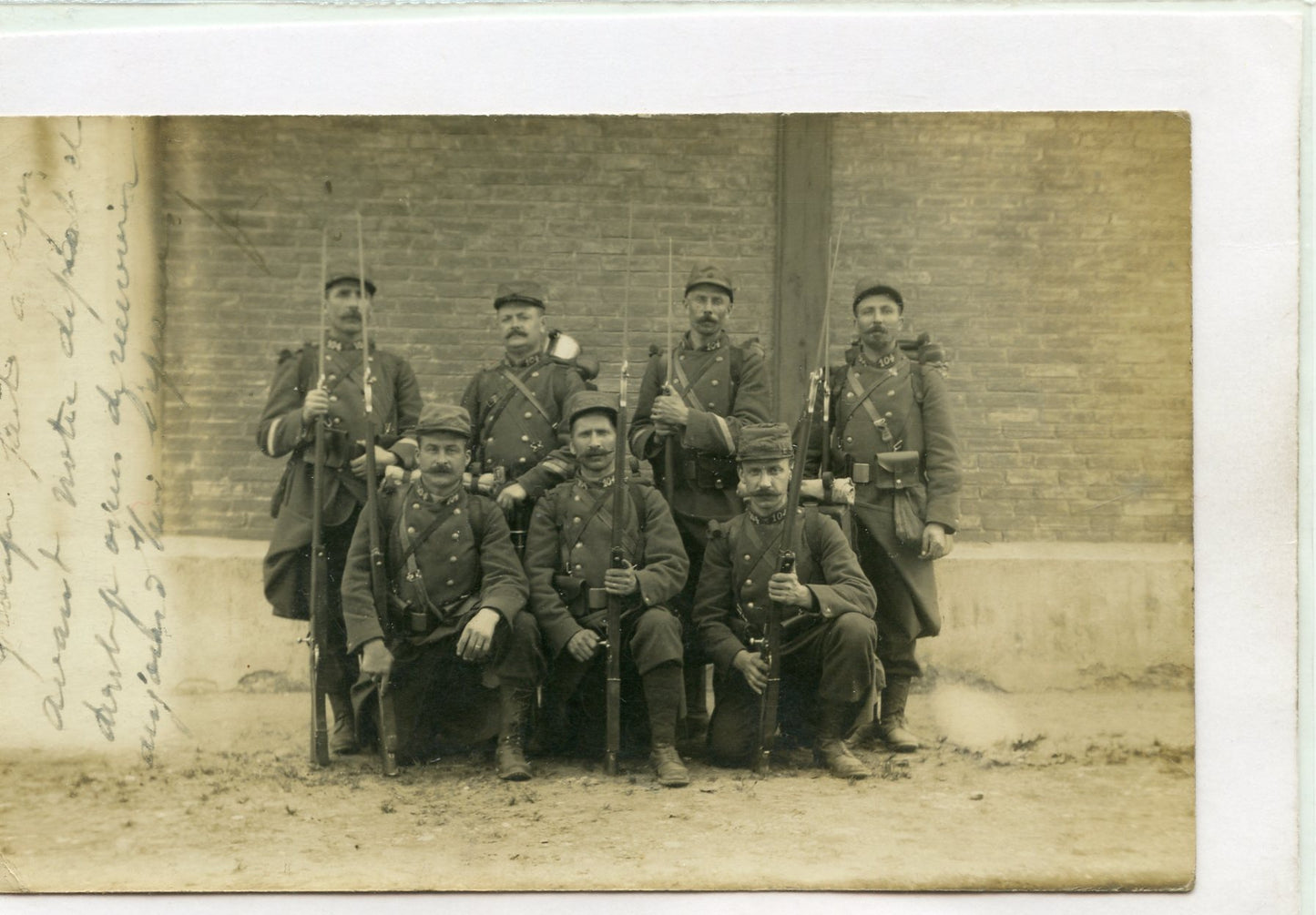 carte photo soldats du 104°RIT équipés 1914-1915