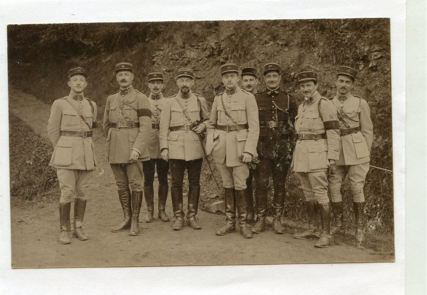 carte photo officiers du 20° régiment d'artillerie 1914-1918