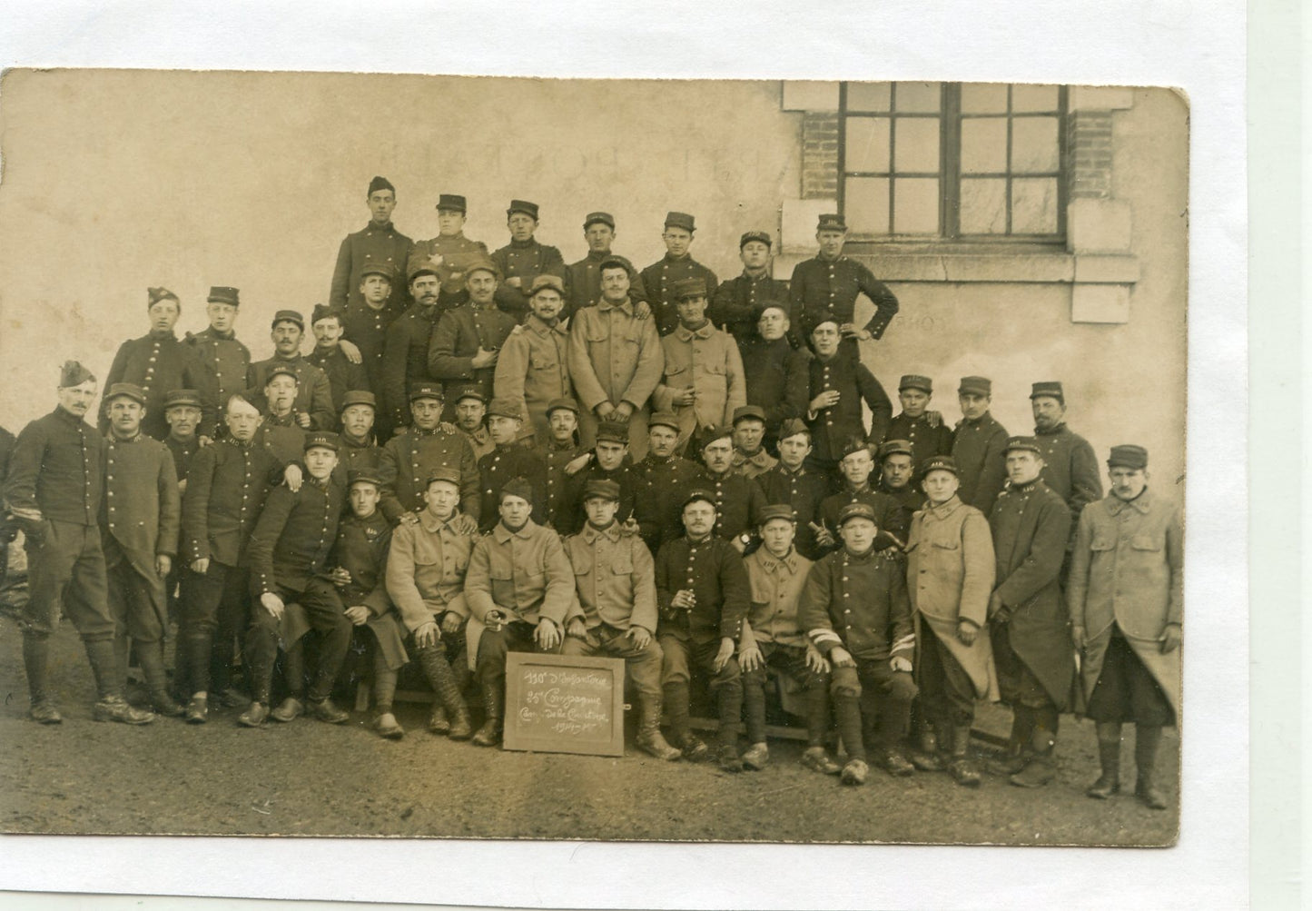 carte photo section du 110°RI camp de la courtine 1914-1918