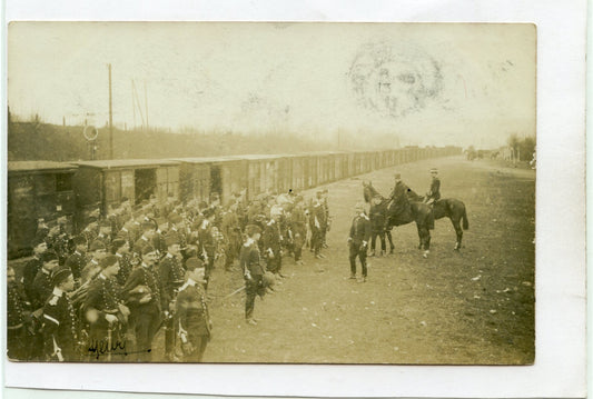 2 cartes photos de dragons avant 1914