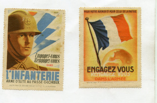 timbres de recrutement de l'infanterie années 20 8x6 cm