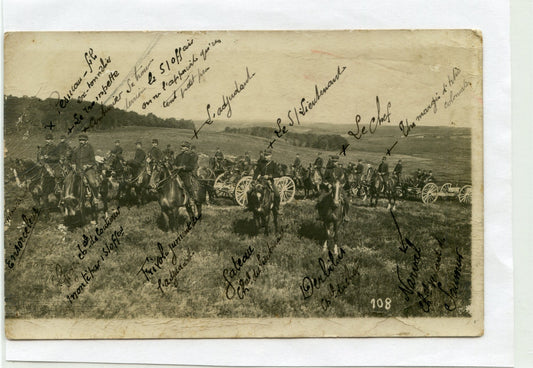 carte photo attelage d'artillerie avant 1914-1918