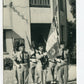 carte photo drapeau et garde du 6° régiment de tirailleurs sénégalais années 50