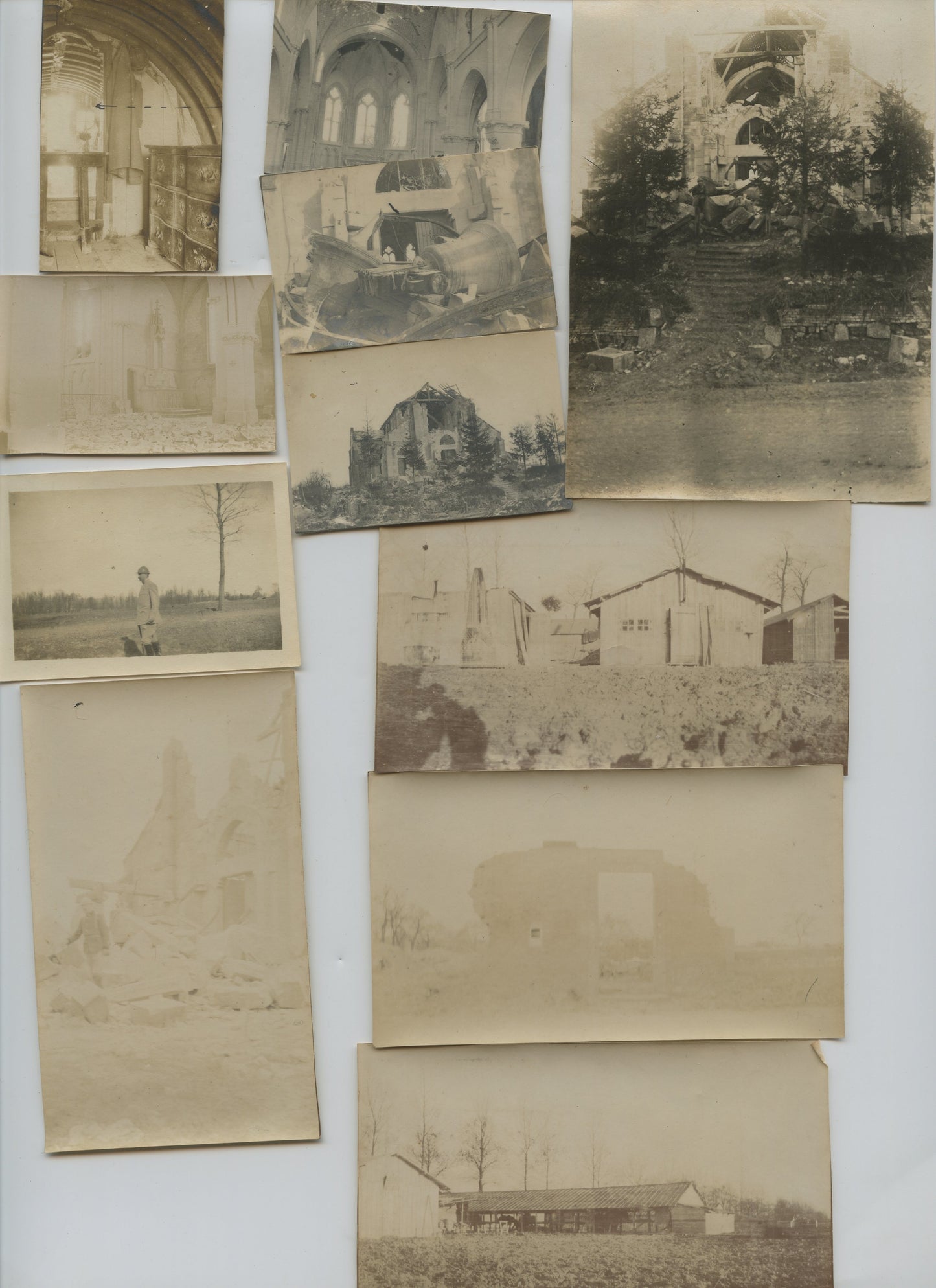 11 photos 44°RAC Virginy, main de Massiges 1916  formats divers