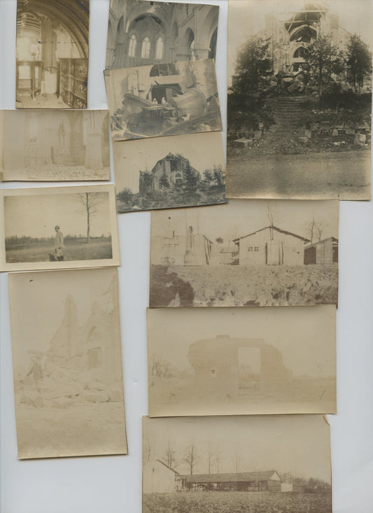 11 photos 44°RAC Virginy, main de Massiges 1916  formats divers