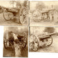 4 photos canon 75 impactés par obus boche Verdun 232°RAC 1917  95x80 mm