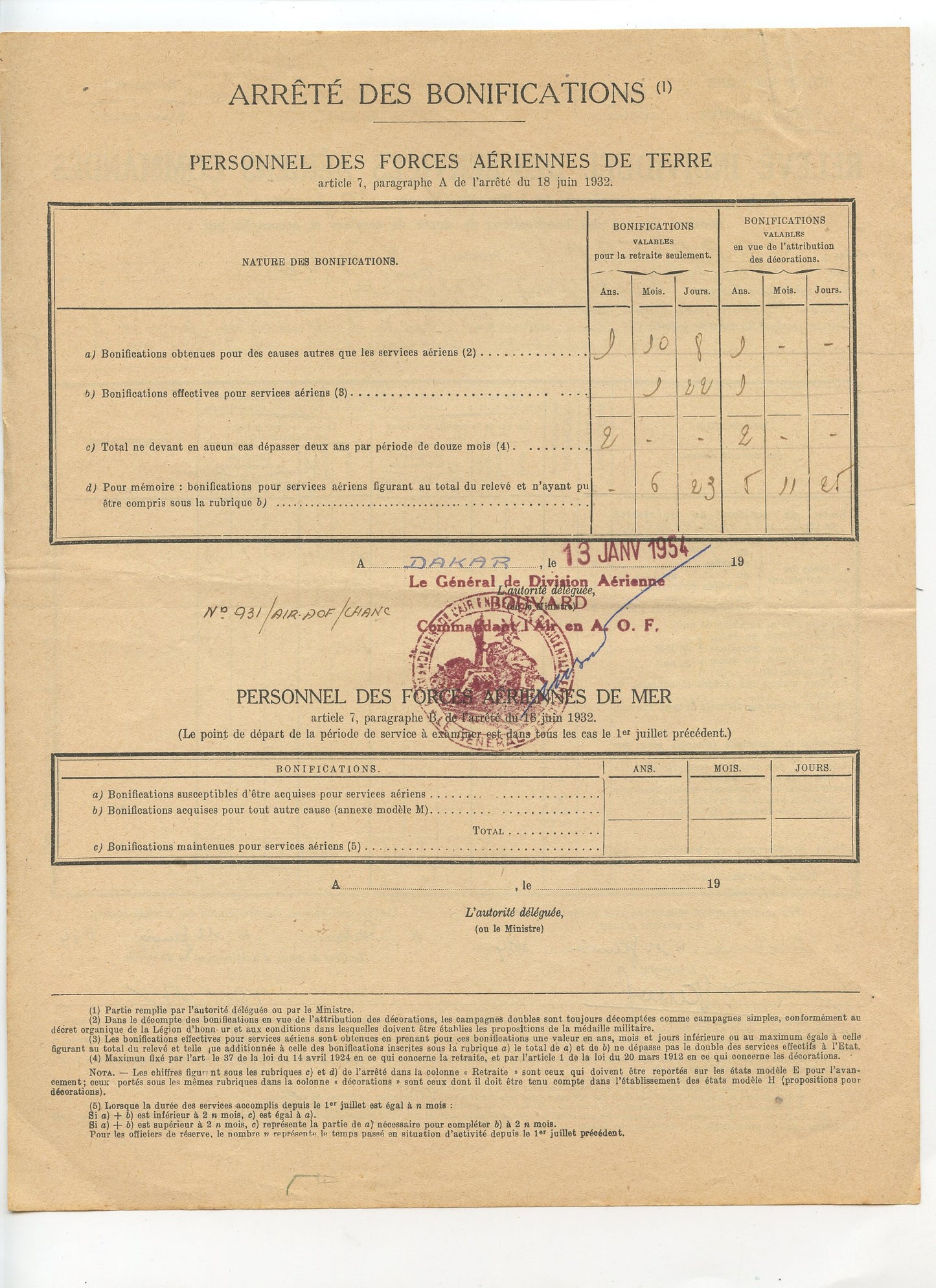 ensemble de papiers pilote GAOA aviation légère 39-45 et Indochine, Très beau parcours