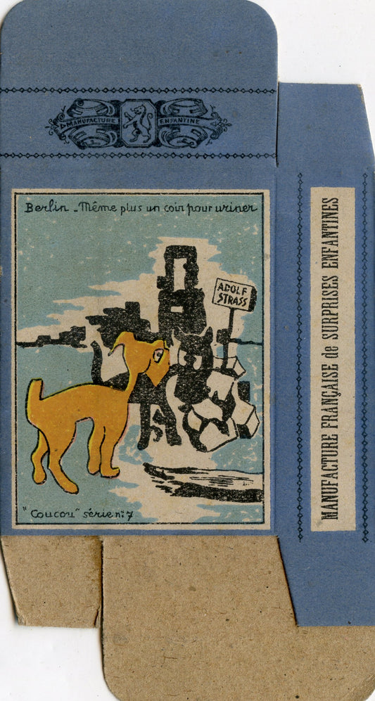 boite vide de surprise pour les enfants époque libération anti allemand "berlin même plus un coin pour uriner"