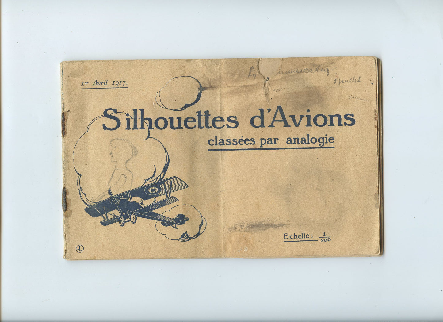 carnet de silhouettes d'avions 1914-18, avions alliés et ennemis 1917