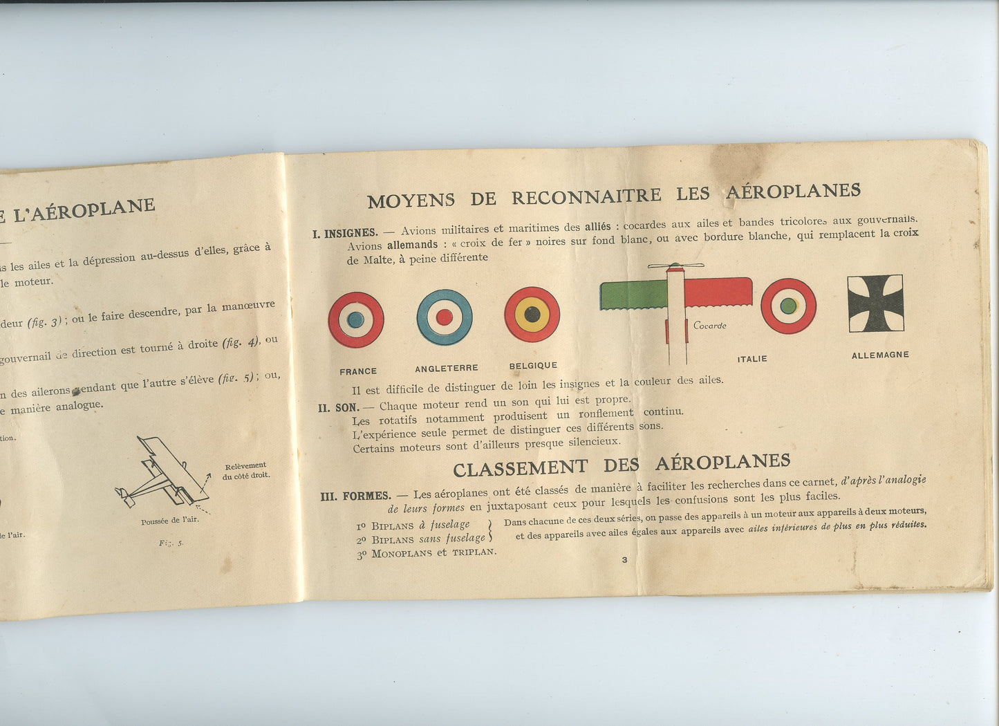 carnet de silhouettes d'avions 1914-18, avions alliés et ennemis 1917