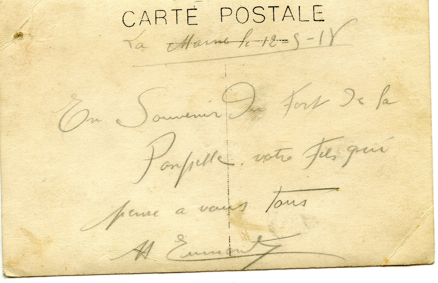 carte photo de coloniaux du 21°RIC au fort de la Pompelle 1918