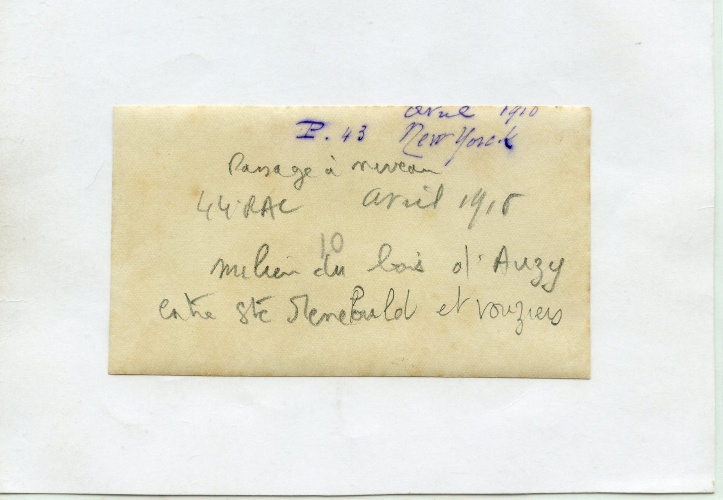 photo passage à niveau bois d'Auzy  44°RAC Argonne 1915 10,5x6,5 cm