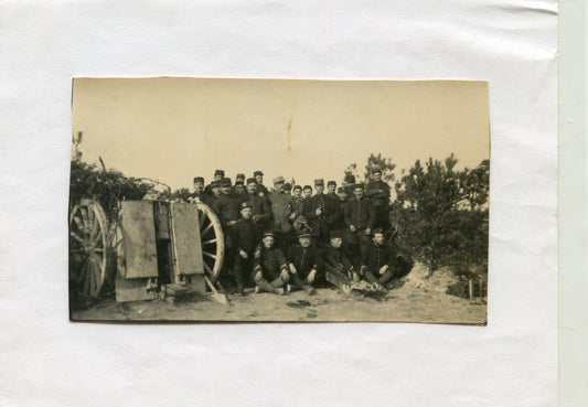 photo de la 2°batterie devant Perthes les Hurlus 44°RAC Champagne 1915 10,5x6,5 cm