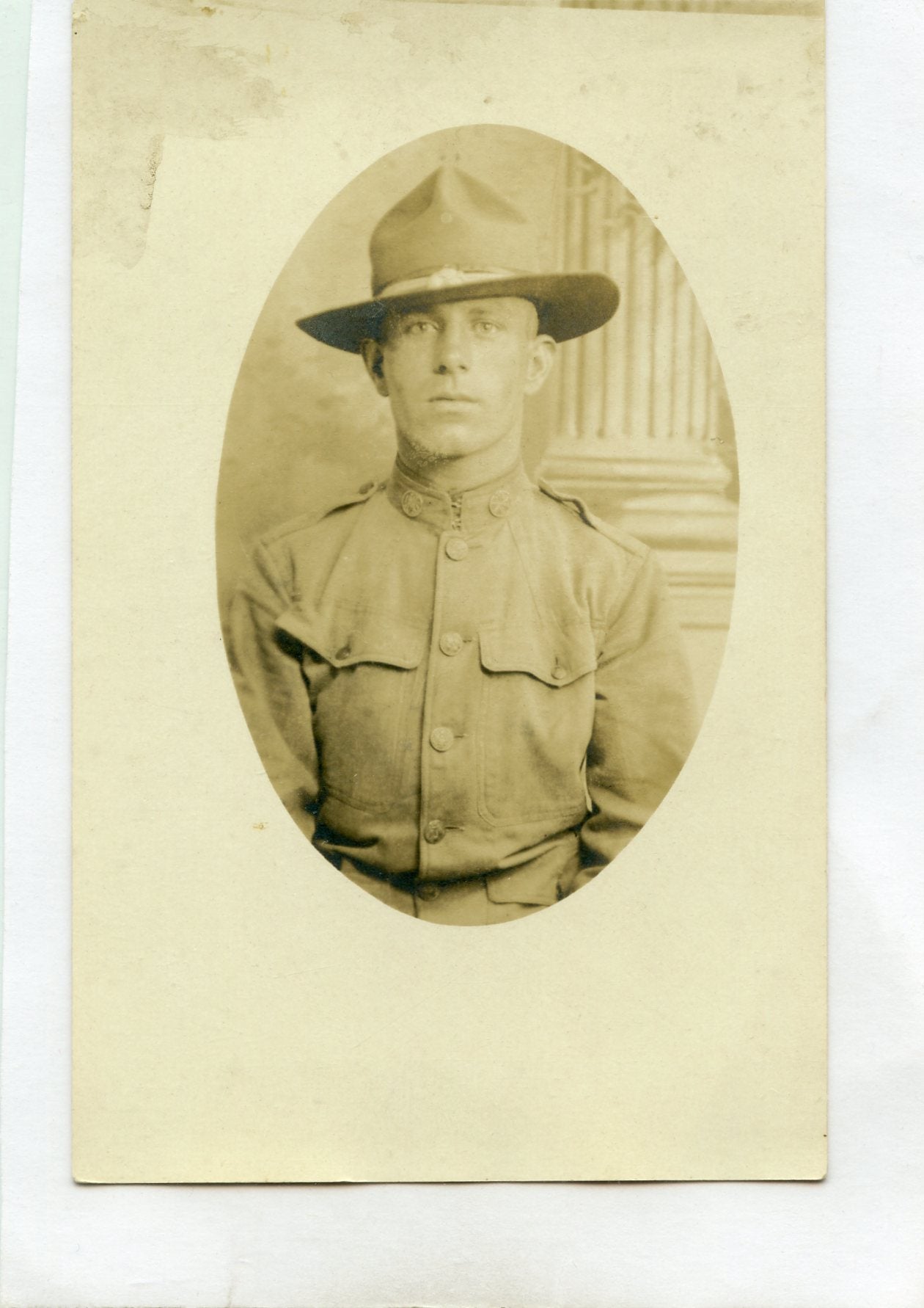 carte photo d'un soldat américain 1914-1918