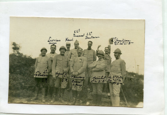 photo officiers du 2° groupe 44°RAC après Verdun juillet 1916 12,5x8 cm