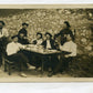 carte photo d'un groupe de soldats de l'infanterie alpine au repas avant 1914