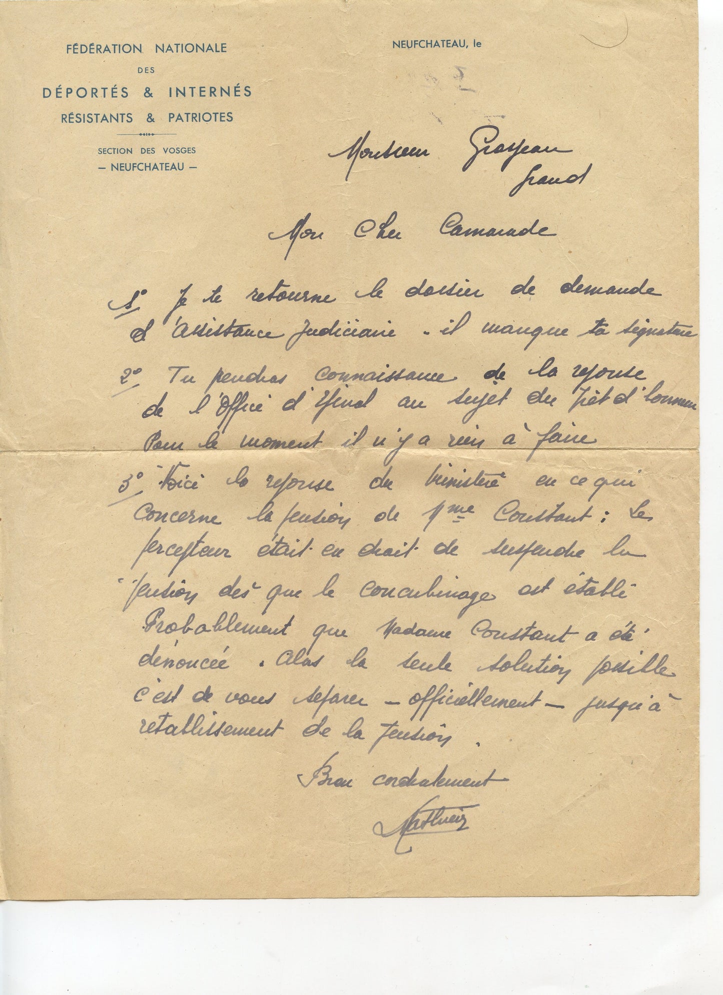 deux certificats d'un déporté politique à Dachau, résistance 1939-45