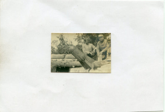 photo crapouillot de 58 44°RAC, octobre 1915, 5,5x3,5 cm