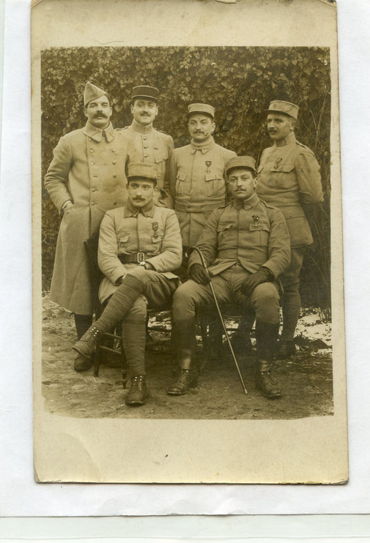 carte photo officiers du 38°RI certains décorés 1914-1918