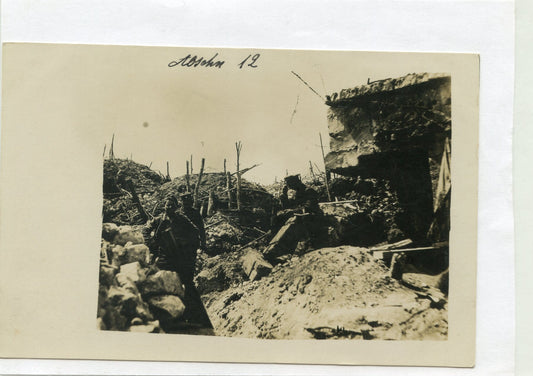 carte photo allemande soldats dans une tranchée Vosges ? 1914-1918